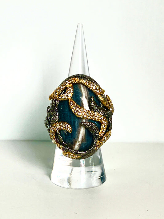 Alexis Bittar Labradorite Swarovski Crystals Ring